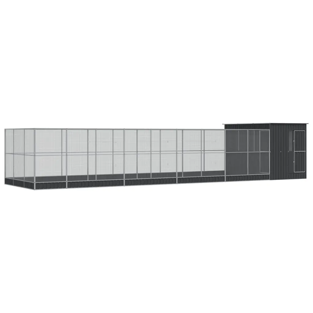 Large Steel Aviary Outdoor Enclosure 1118cm Silver