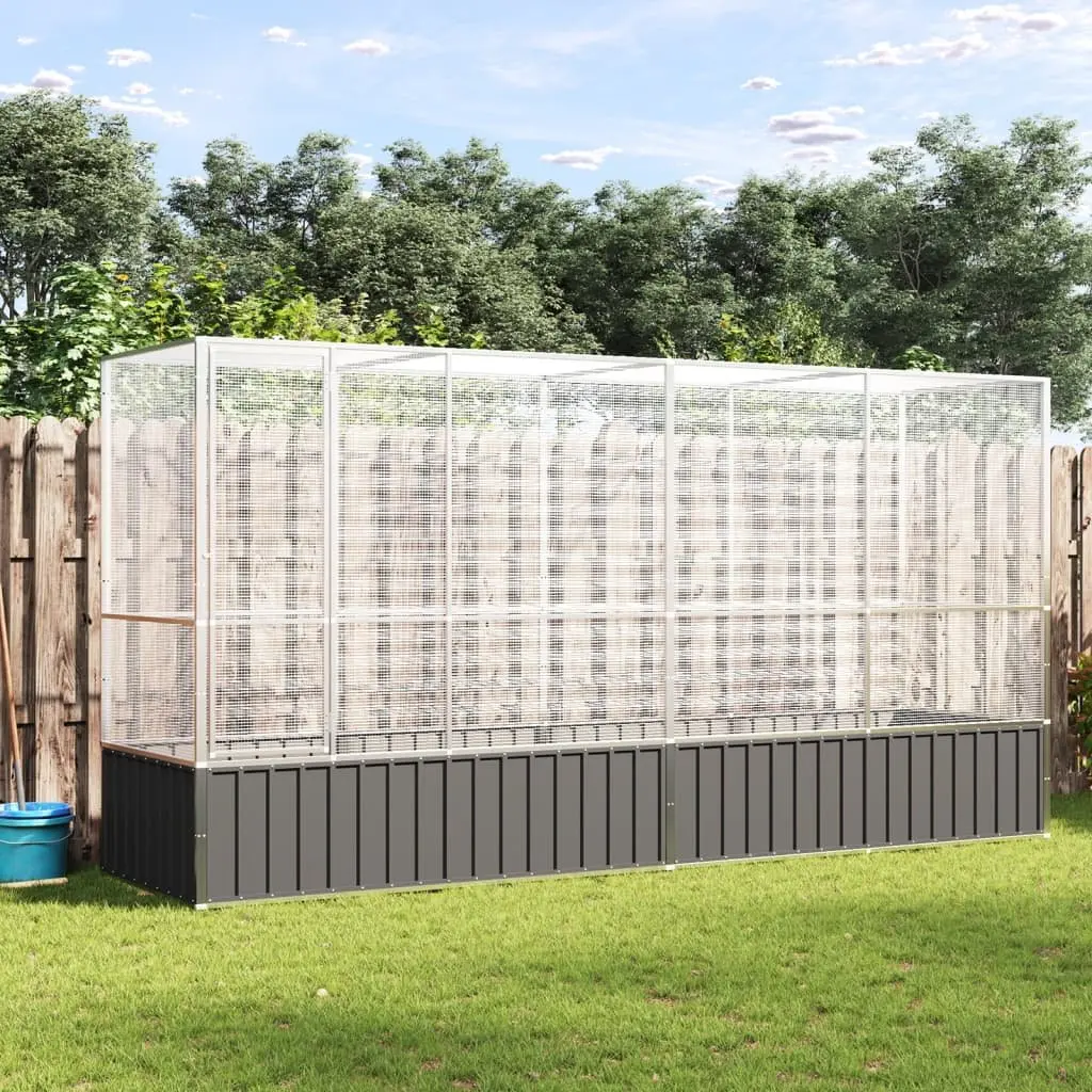 Bird Aviary Silver Galvanised Steel Mesh Cage Large Outdoor