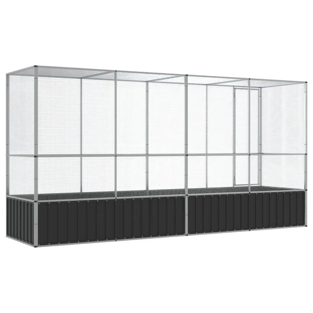 Bird Aviary Silver Galvanised Steel Mesh Cage Large Outdoor