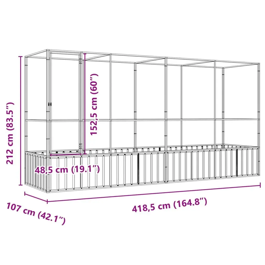Bird Aviary Silver Galvanised Steel Mesh Cage Large Outdoor