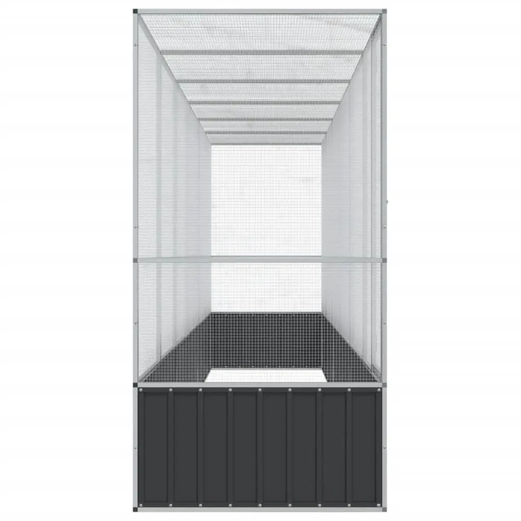 Large Outdoor Bird Cage with Extension Silver Steel Mesh Aviary