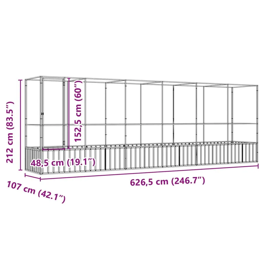 Large Outdoor Bird Cage with Extension Silver Steel Mesh Aviary