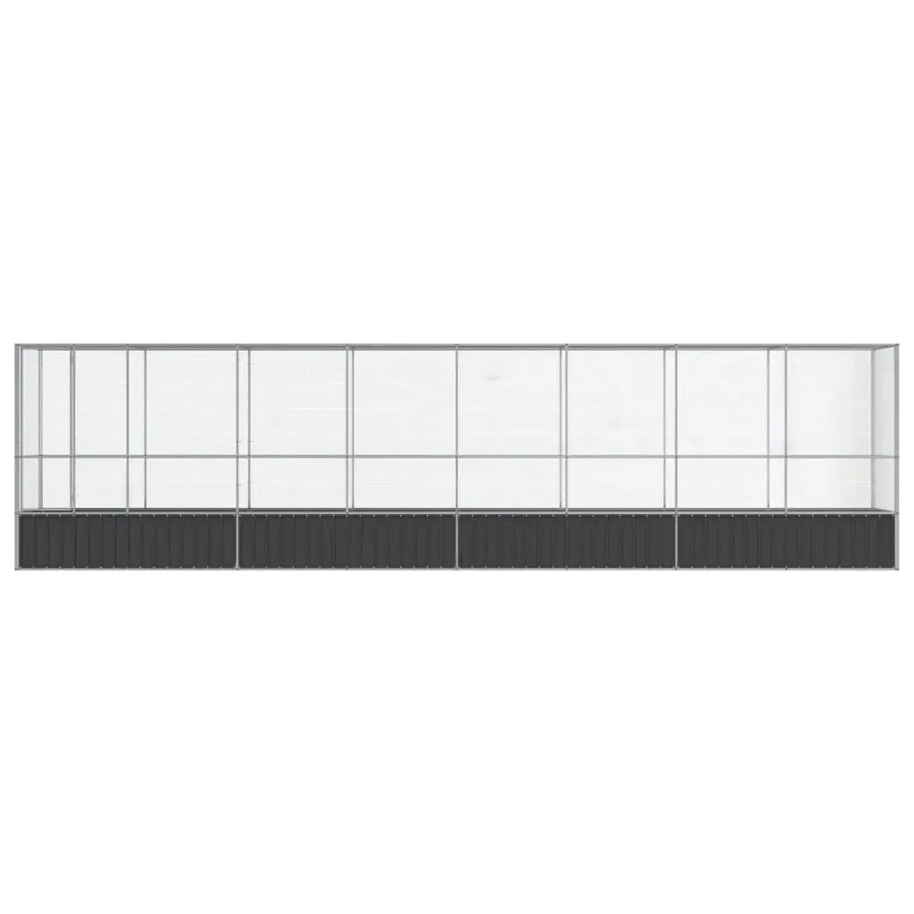 Large Bird Aviary Outdoor Enclosure Silver Steel Mesh Cage 8345 x 107 x 212 cm