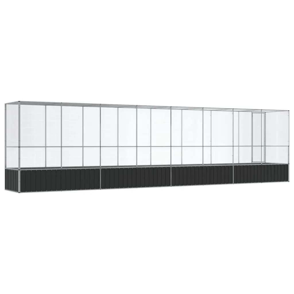 Large Bird Aviary Outdoor Enclosure Silver Steel Mesh Cage 8345 x 107 x 212 cm