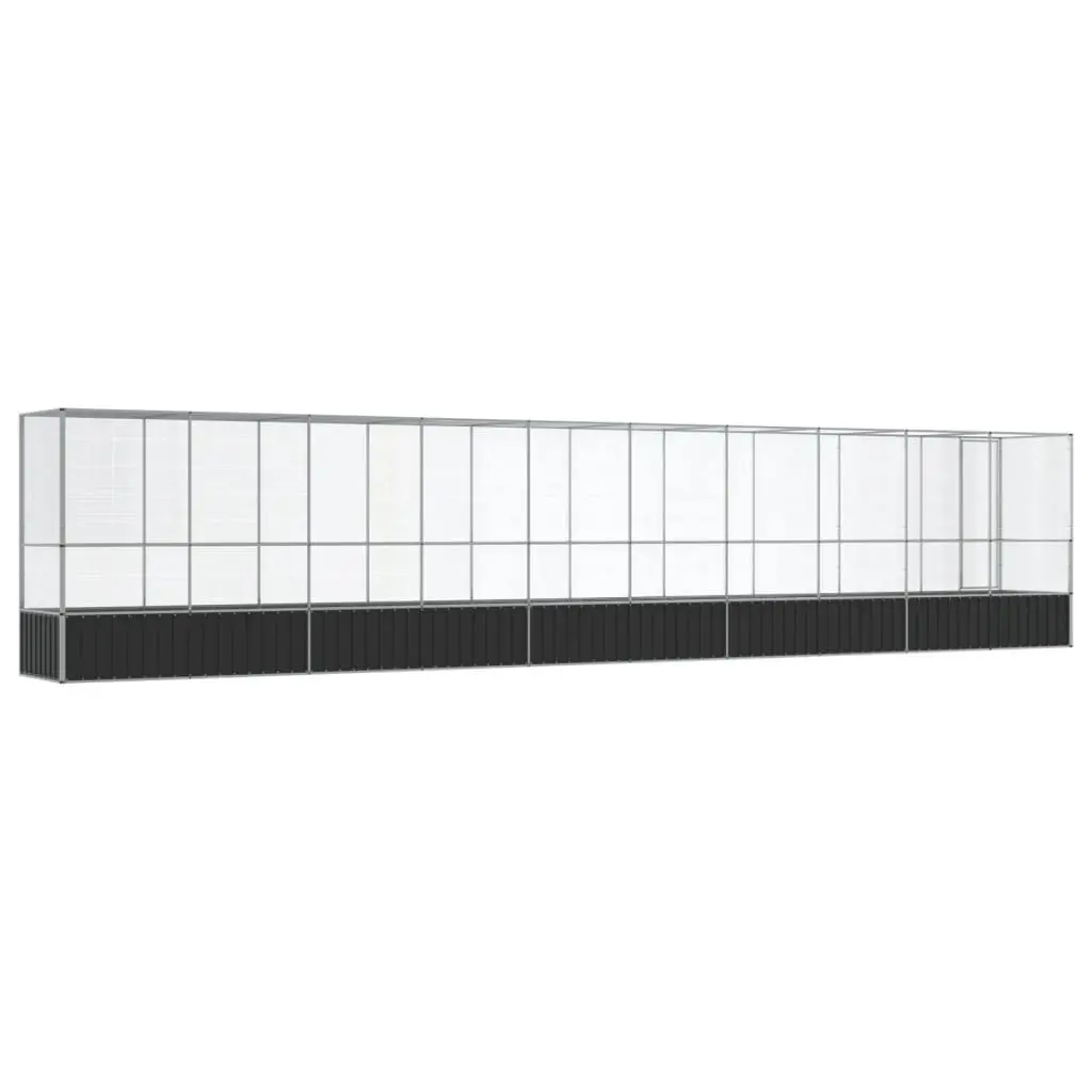 Bird Aviary Outdoor Flight Pen Large Silver Steel Mesh Cage with Extension