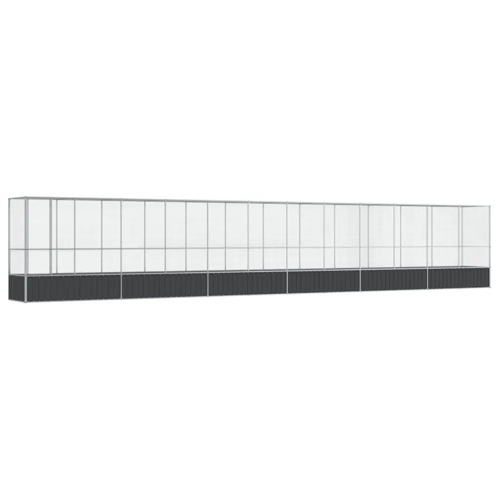 Large Bird Aviary Silver Steel Mesh Cage Outdoor Enclosure 1250.5 x 107 x 212 cm