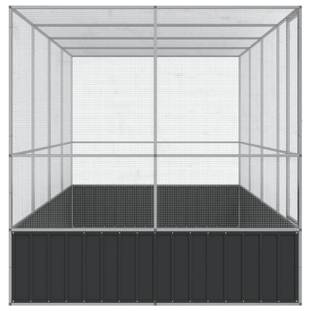 Large Bird Aviary Outdoor Flight Enclosure Silver Steel Mesh 418x207x212 cm