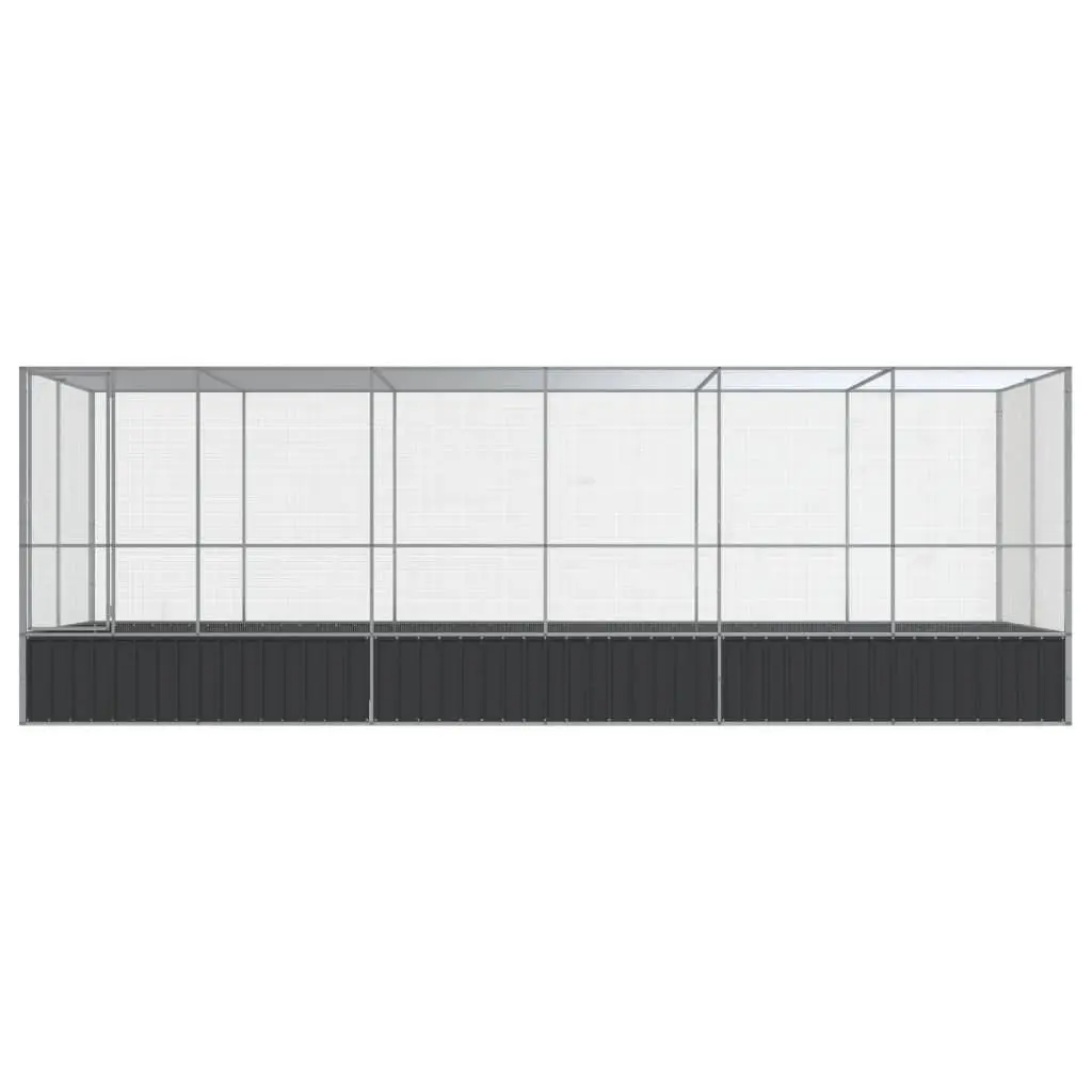 Large Bird Aviary Outdoor Parrot Enclosure 625 x 207 x 212 cm Silver Steel Mesh