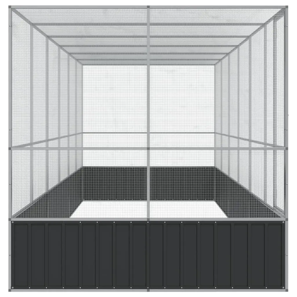 Large Bird Aviary Outdoor Parrot Enclosure 625 x 207 x 212 cm Silver Steel Mesh