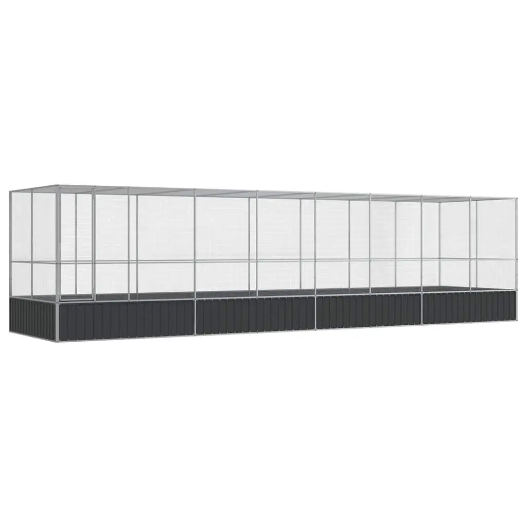 Large Aviary Silver 832x207x212cm Steel Bird Cage Stand Outdoor