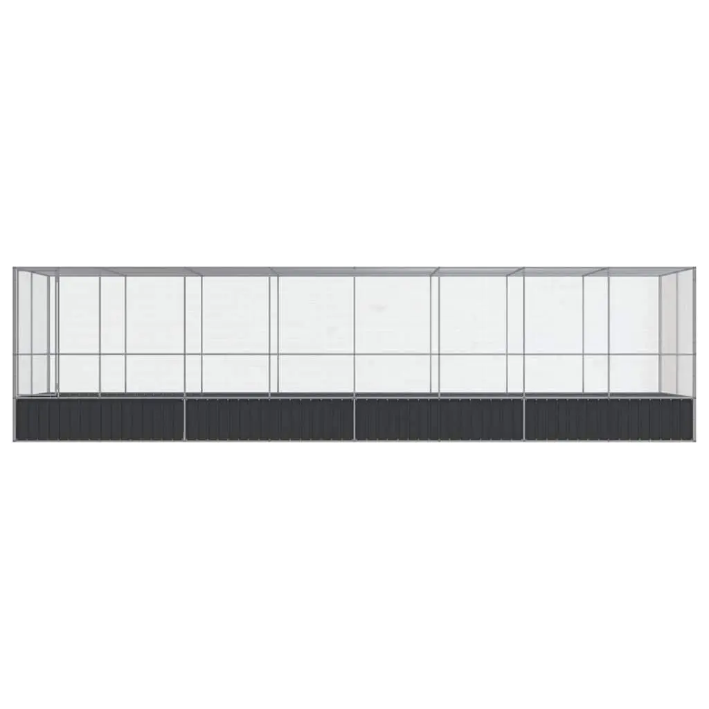 Large Aviary Silver 832x207x212cm Steel Bird Cage Stand Outdoor
