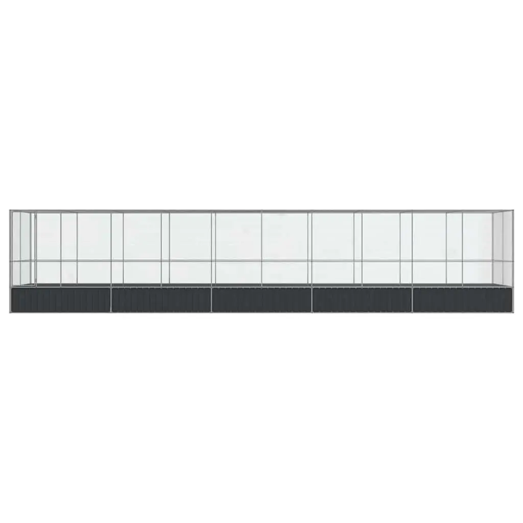 Large Bird Aviary Extension Enclosure Outdoor Flight Run 1039 x 207 x 212 cm Silver