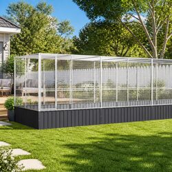 Large Bird Aviary with Extension Outdoor Cage Steel Mesh Enclosure