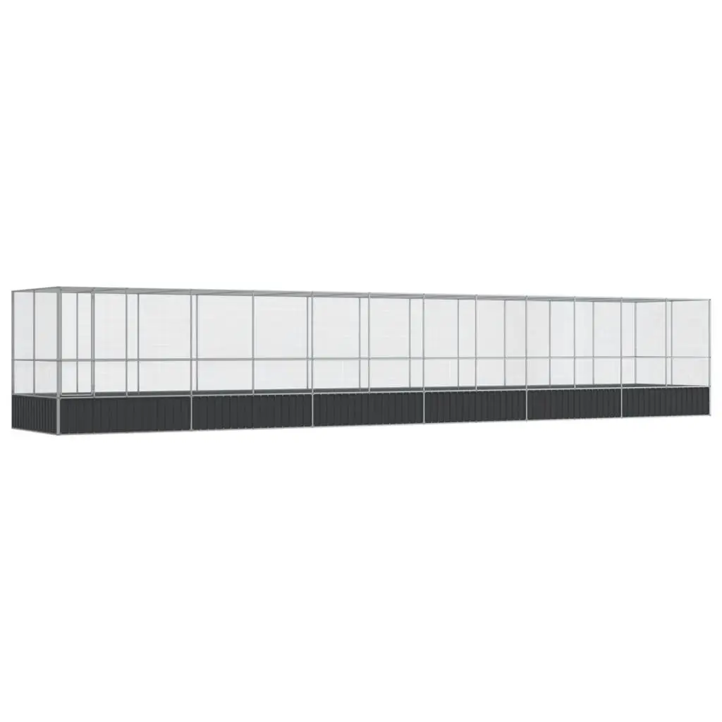 Large Bird Aviary Extension Outdoor Cage Steel Mesh Enclosure Silver