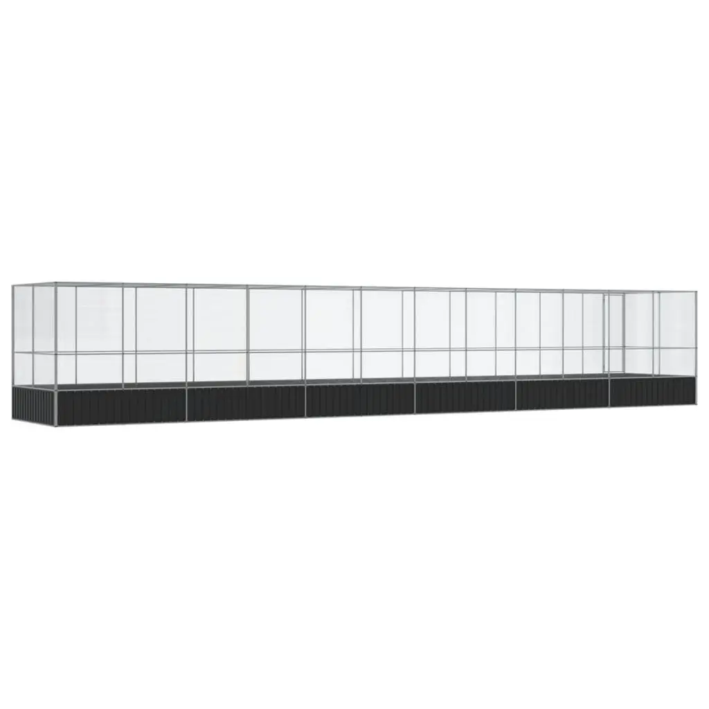 Large Bird Aviary Extension Outdoor Cage Steel Mesh Enclosure Silver