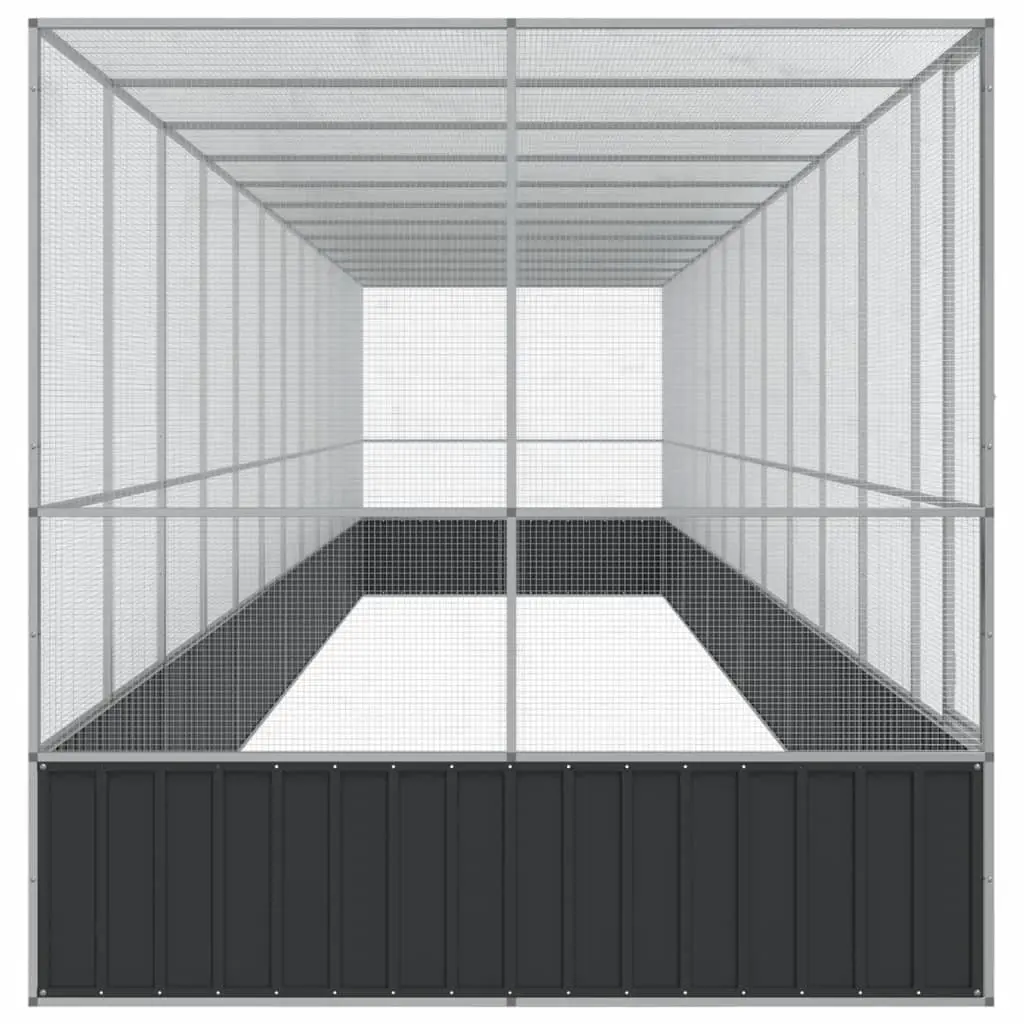 Large Bird Aviary Extension Outdoor Cage Steel Mesh Enclosure Silver