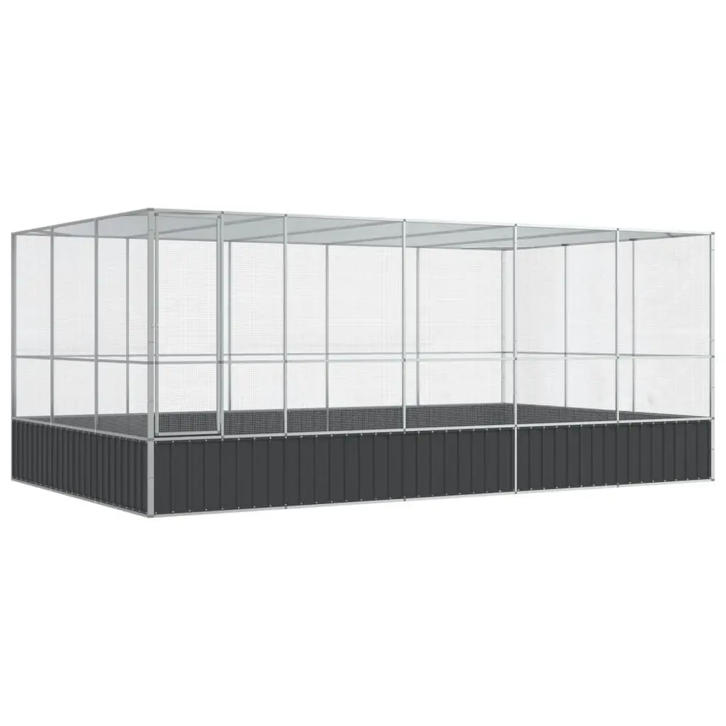 Large Bird Aviary Outdoor Enclosure 518 x 307 x 212 cm Silver