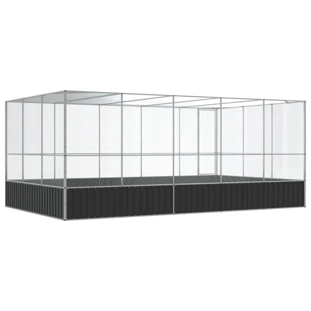 Large Bird Aviary Outdoor Enclosure 518 x 307 x 212 cm Silver