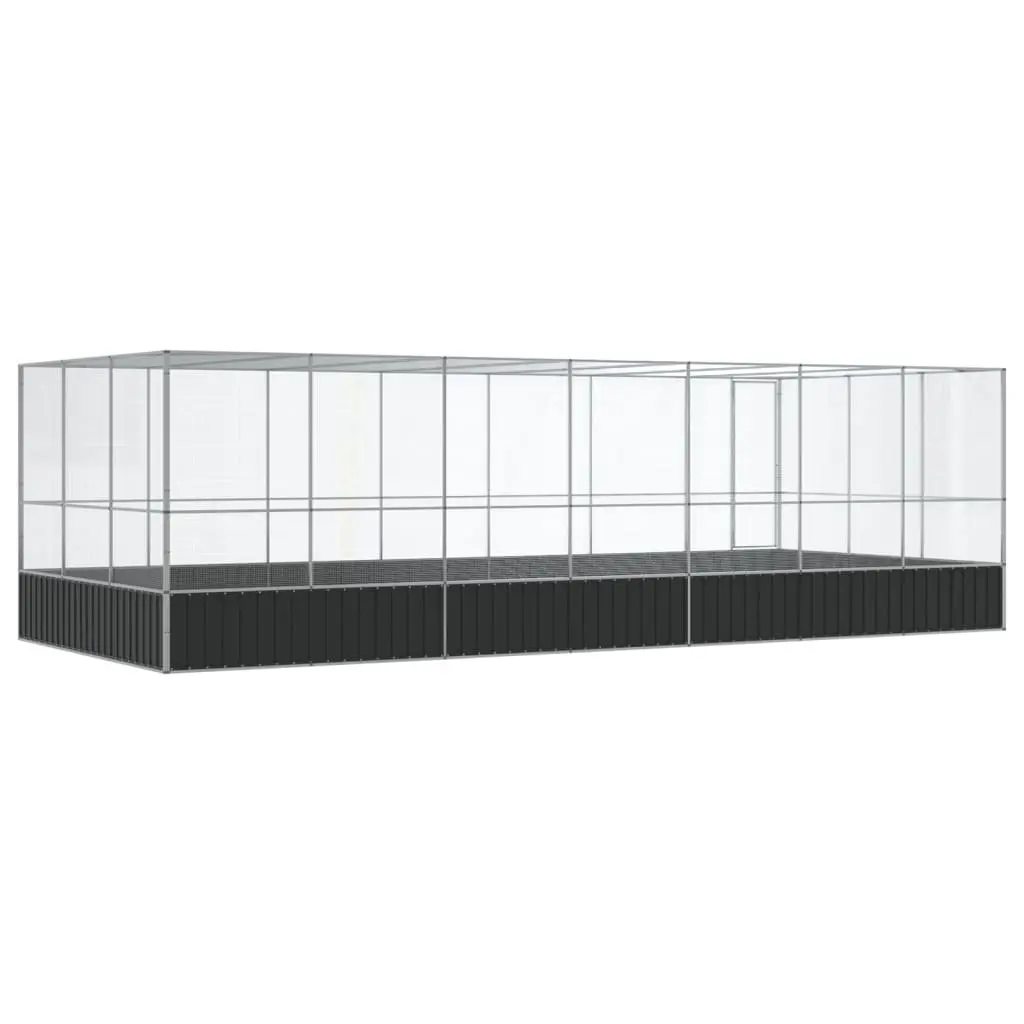 Bird Aviary Large Outdoor Extension Silver Galvanised Steel Mesh Cage