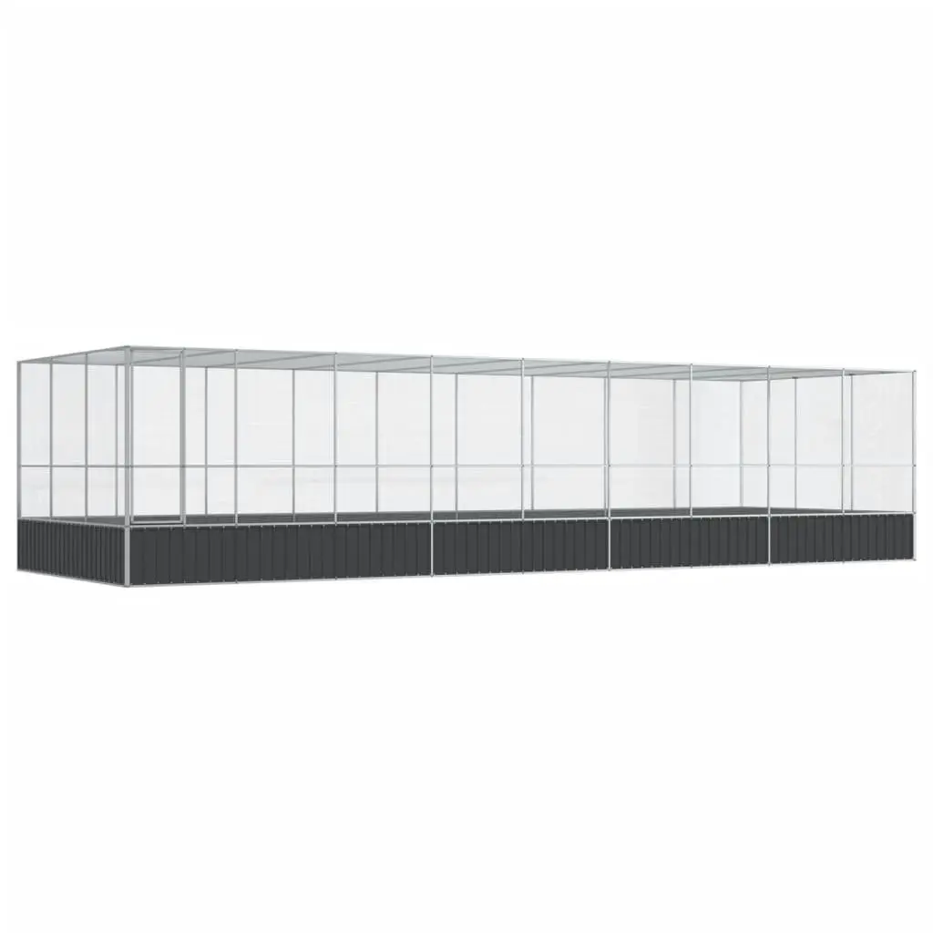 Large Aviary Bird Cage Outdoor Enclosure Silver Steel Mesh