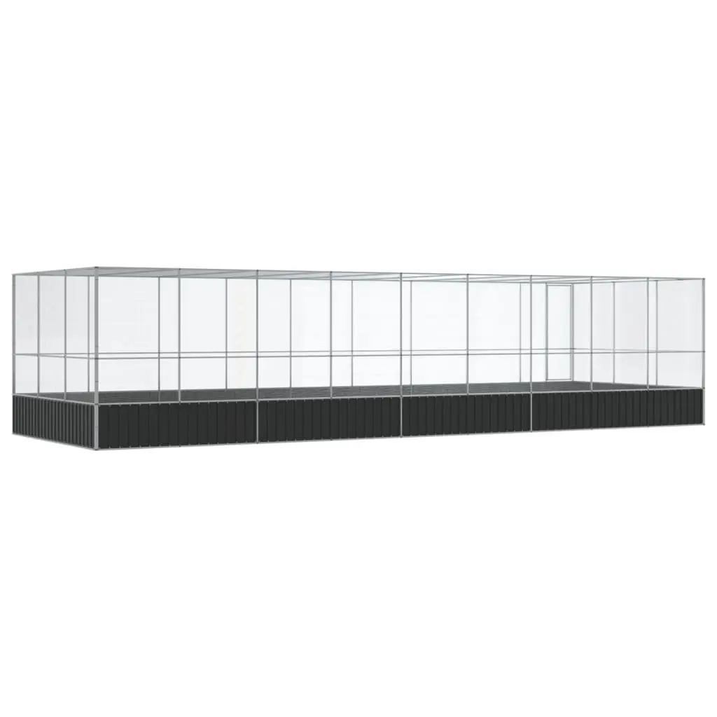 Large Aviary Bird Cage Outdoor Enclosure Silver Steel Mesh