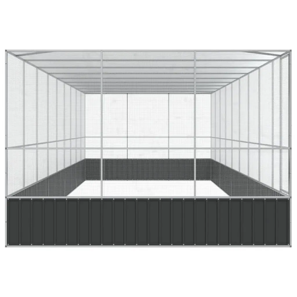Large Aviary Bird Cage Outdoor Enclosure Silver Steel Mesh