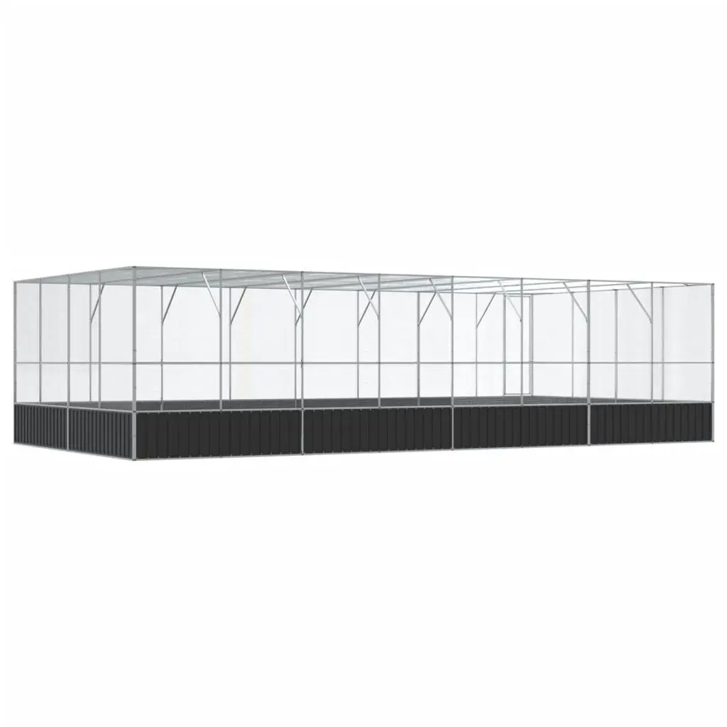 Bird Aviary Extension Large Outdoor Cage Steel Mesh Silver