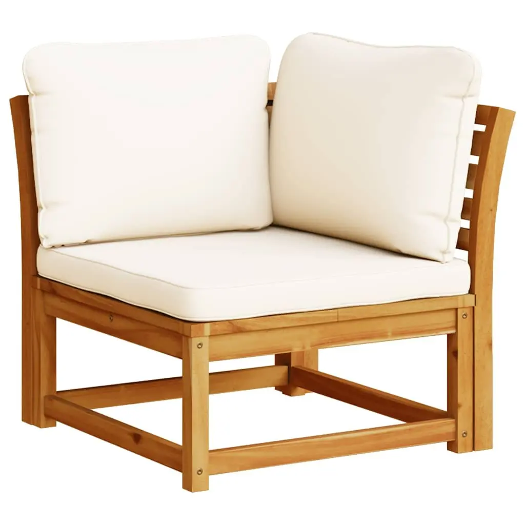 6 Piece Garden Lounge Set with Cushions Brown Acacia Wood Patio Seating