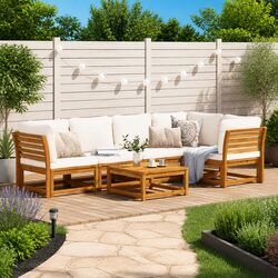 Reliable 6-Piece Acacia Wood Garden Lounge Set