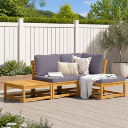 Comfortable Outdoor Lounge Set: 4 Pieces in Brown