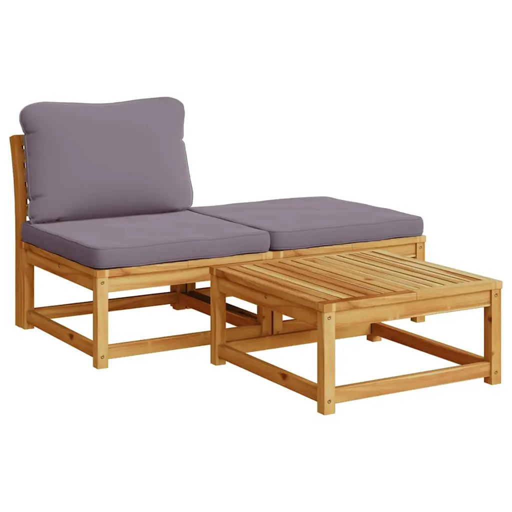 5 Piece Garden Lounge Set Outdoor Sectional Sofa with Cushions Brown