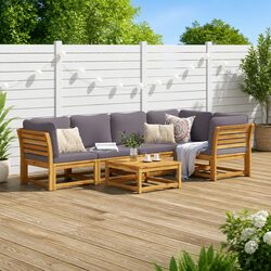 Affordable 6-Piece Garden Lounge Set with Cushions
