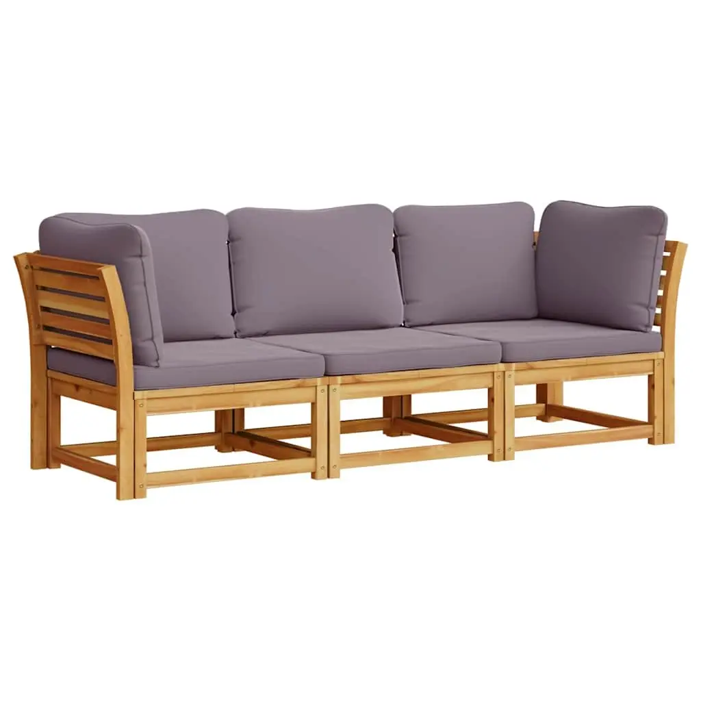 Outdoor Sectional Sofa Lounge Set 3 Piece Garden Furniture Brown