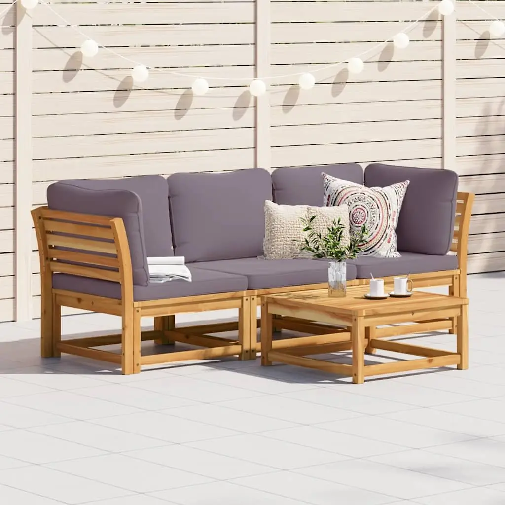 Outdoor Sectional Sofa Lounge Set 3 Piece Garden Furniture Brown