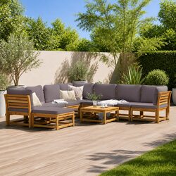 Affordable 9-Piece Outdoor Lounge Set with Quality Construction