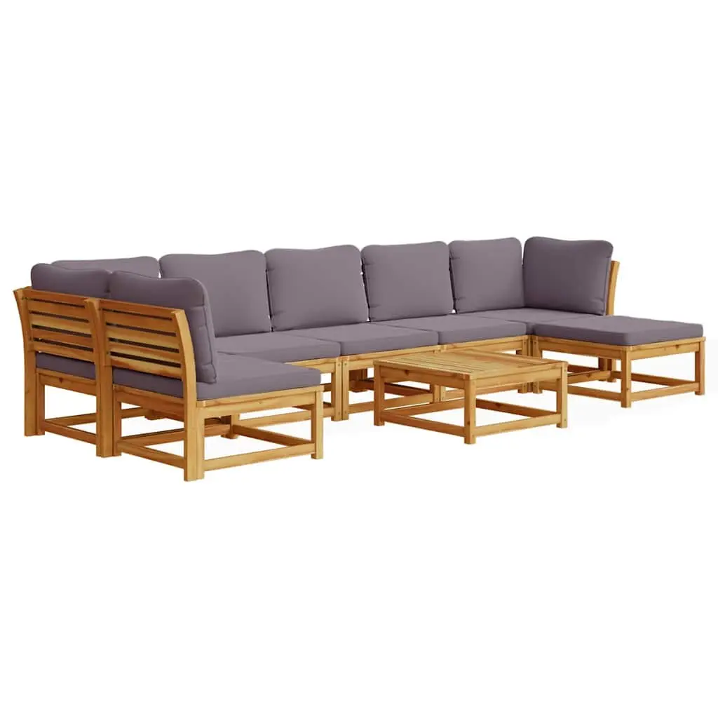 8 Piece Outdoor Lounge Sectional Sofa Set Garden Patio Furniture with Cushions