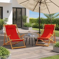 Comfortable and Practical Red Folding Beach Chairs