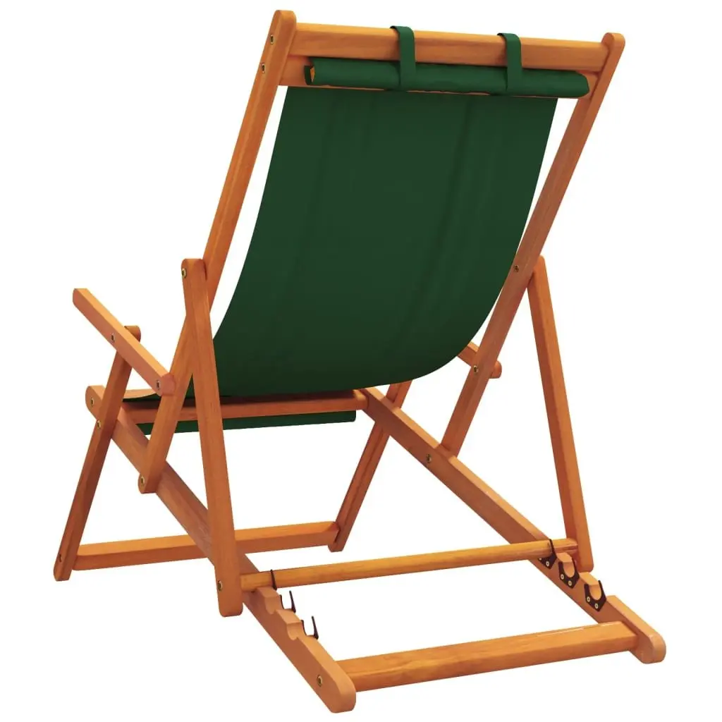 Folding Beach Chairs Outdoor Lounge Reclining 2 pcs Green