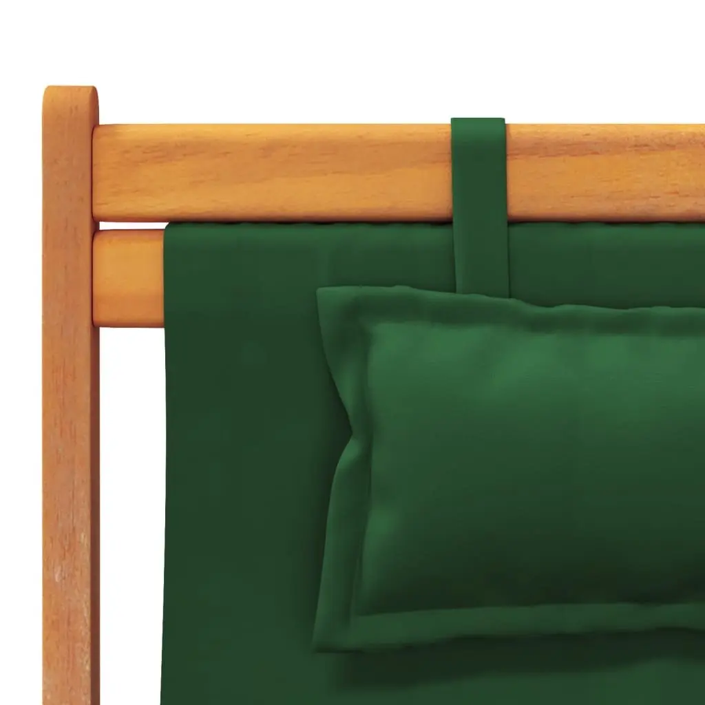 Folding Beach Chairs Outdoor Lounge Reclining 2 pcs Green