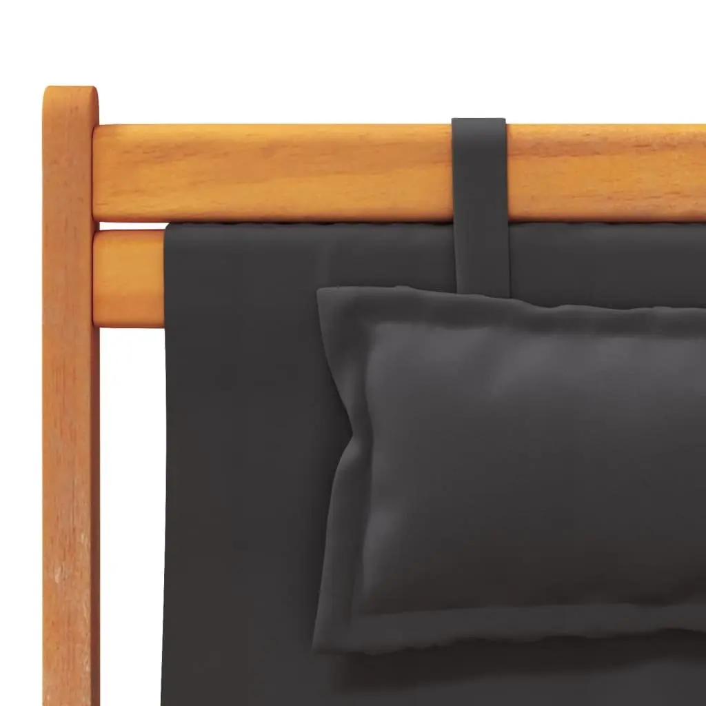 Folding Beach Chairs Outdoor Lounge Reclining 2 Piece Black