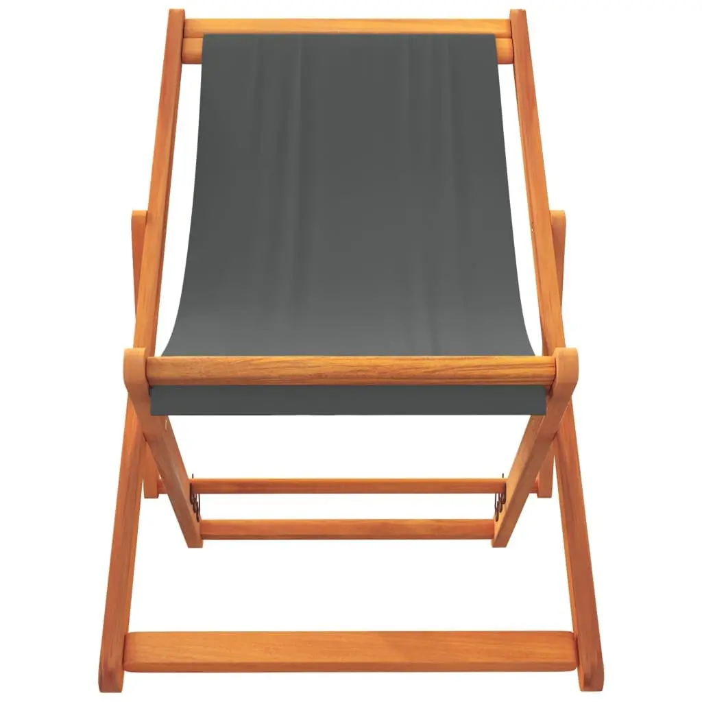 Folding Beach Chairs Outdoor Lounge Reclining Grey 2 Piece