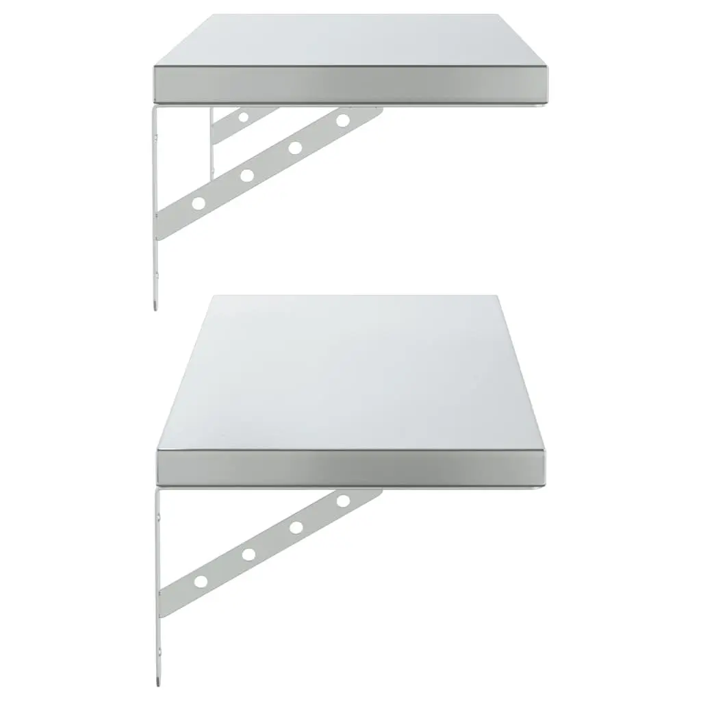 Wall Shelves 2 pcs 100x30 cm Stainless Steel Floating Storage Shelving
