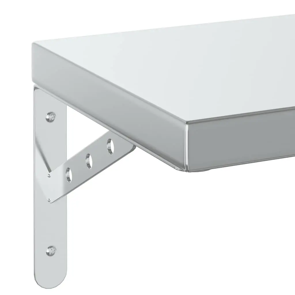 Wall Shelves Floating Storage Display Rack 100x23.5 cm Silver 2 Piece
