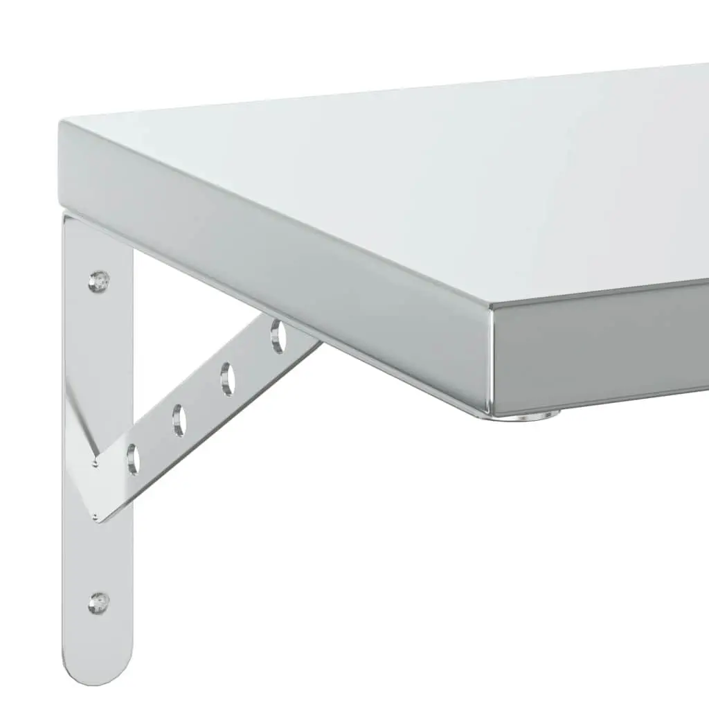 Wall Shelves Floating Storage Display 75x30 cm Silver Stainless Steel 2 Piece