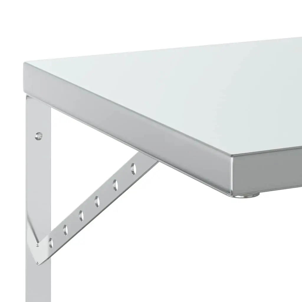 Floating Storage Shelves 50x40 cm Silver Stainless Steel Wall-Mounted Display 2 Piece