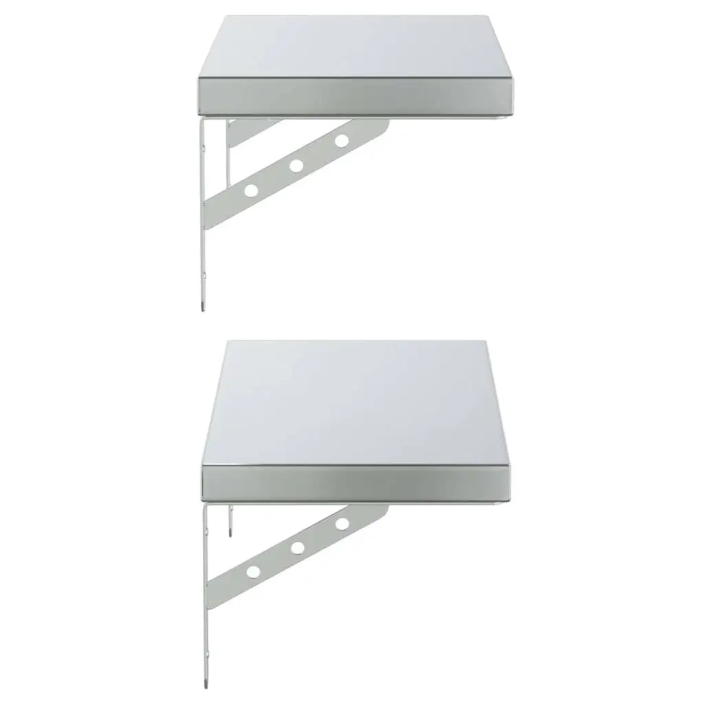 Wall Shelves 2 pcs 50x23.5 cm Silver Floating Storage Display Rack Home