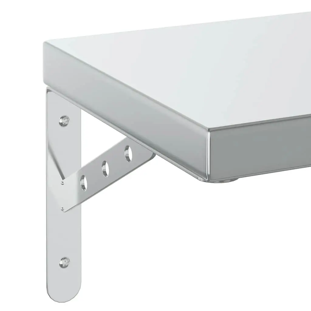 Wall Shelves 2 pcs 50x23.5 cm Silver Floating Storage Display Rack Home
