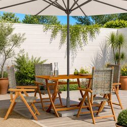 Comfortable Grey Reclining Chairs - 4-Piece Patio Set