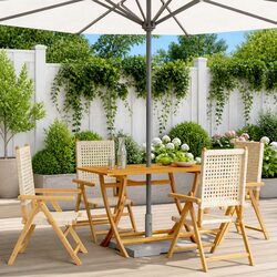 Comfortable 4-Piece Reclining Chairs Set for Outdoors