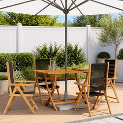 Comfortable Black Wooden Reclining Chairs Set of 4